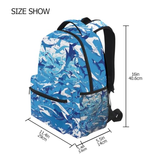 Sac à dos école requins bleus grand volume avec dos matelassé ergonomique - 4