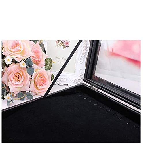 sieraden rek 20 Haken Ketting Lade Opbergdoos Sieraden Display Stapelbare Glas Top Afsluitbare Zwarte Fluwelen Dozen… - Afbeelding 4