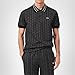 Lacoste Men's Classic Fit Monogram Jacquard Polo Shirt, Black/Graphite, Medium