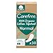 Carefree Salvaslip 100% Cotone Organico Normal, Salvaslip cotone traspirante, Salva slip donna per pelli sensibili, Proteggi slip quotidiani senza profumo e super assorbenti, 30 salvaslip immagine