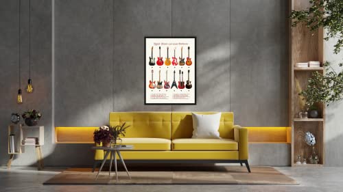 Sylvana Workshop - Famous Guitars Set Poster Prints Wall Art , Unframed(12"X16" Wall Decor), Small Posters - Makes A Great Music Studio Decor & Gift Under $15 For Electric Guitar Players (Famous Guitars) #TOP2