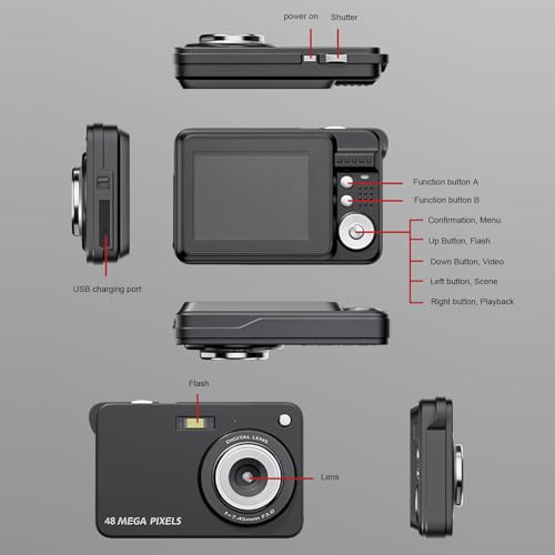 Cámara digital compacta 4K 48MP con zoom 8X miniatura 6