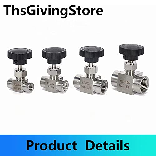 Thsgivingstore 1/8 1/4 3/8 1/2 Inch Npt Valves 304 Stainless Steel Npt Female Needle For Valve Flow Control Water Gas Oil  thumb #5