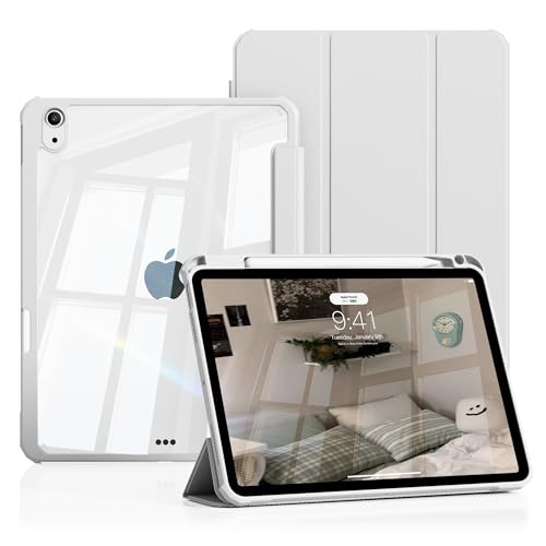 Étui iPad Air 11 M3 2024 et 10.9 pouces coque gris avec porte-crayon
