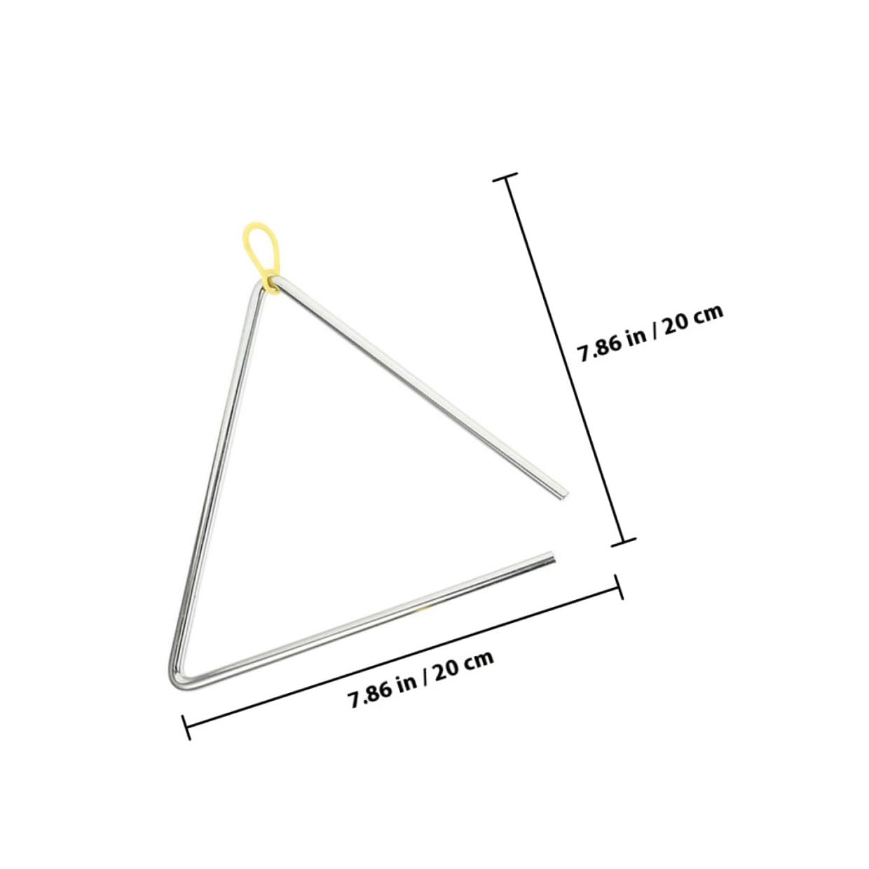Triangolo Musicale in Ferro 5 Set con Bacchette per Bambini | Argento, Design Semplice e Lavorazione Fine, Leggero e Pratico, Back To School Party