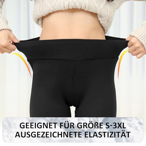 AMIYOYO Thermo Leggings Damen Gefüttert Leggings Fleece Thermohose Verdickte Plüsch Leggins Blickdicht Samt Thermounterwäsche Warm Strumpfhose Winter