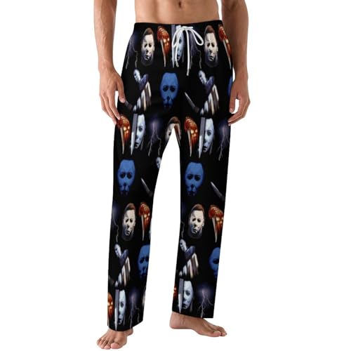 Men's Pajama Pants Halloween Michael Myers Casual Sleepwear Pajama Pant with Pockets Lounge Pajama Bottoms for Men