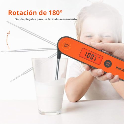 Miniatura 6 de Inkbird Iht-1p Termometro Cocina, Impermeable Termometro Digital Cocina Con Sonda Larga Acero Inoxidable, Termómetro Para Carne Lectura Rápida Conmutable C F, Apto Para Parrilla, Carne, Líquidos