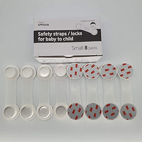 Image of APPASON Cabinet Safety Locks for Child (Small 8 Packs), The Safest, Quickest and Easiest 3m Adhesive Baby and Child Proofing Drawer, Multi-Purpose for Furniture,Fridge Lock, Ovens, Toilet Seats