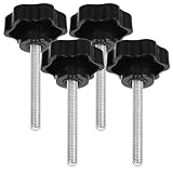Beaupretty 4pcs M8x60 Star Knob Thumb Screw Handle Plastic Grip Mechanical Adjustable Machine Screw Knobs for Clamping and Quick Disassembly Industrial Use