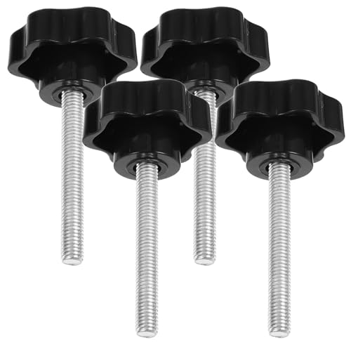 FRCOLOR 4pcs M8x60mm Plastic Star Knob Screw Handles Set, Thumb Grip Clamping Machine Tightening Replacement Parts for Industrial Equipment