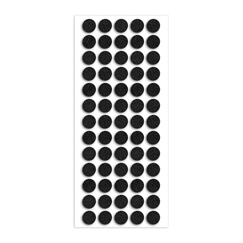 65 Pièces 10mm rotondité Patin Feutre Autocollant，Noir Patins，Patins pour chaises，Patin Chaise，Tampon Pied de Chaise，Patins Meubles，Patin Chaise Feutre