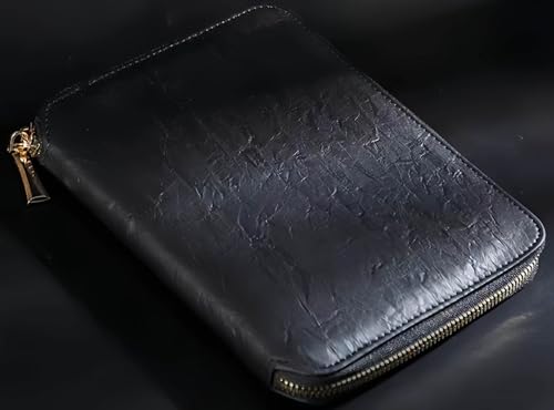 Gamire ビジネス手帳 ファスナー システム手帳 A5 ジッパーバッグ ーフメモ帳 メモ帳 リング バインダーノート PUレザーカバー 多機能 耐久性 携帯便利 男女兼用 家庭用 オフィス用 業務用 贈り物 卒業記念品 就職 プライベート ビジネスオフ