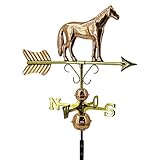 Linneborn 3D Wetterfahne, Wetterhahn Motiv Pferd aus Kupfer inkl. Befestigung. Windrichtungsanzeiger Windspiel