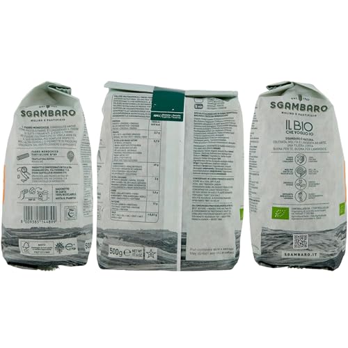 Sgambaro Bio Pasta Tortiglioni N.89-500 g Nudeln aus Einkorn – Fettarm - Quelle von Ballaststoffen und Eiweiß