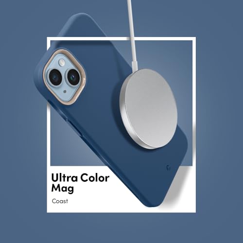 Image of Spigen Cyrill UltraColor Mag | iPhone 14 Plus Case | Blue Navy iPhone 14 Plus Back Cover | TPU+Poly Carbonate - Coast