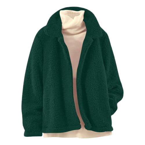 Womens Sherpa Jacket Oversized Lapel Sherpa Fleece Jacket Winter Coat - image 5