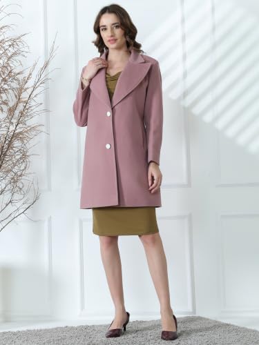 Image of PLAGG Women's Notched Lapel Long Overcoat