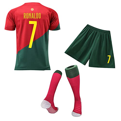 Football Jersey No.7, Soccer Jersey, Sports Fans Outdoor T-Shirt Boys Kids Youth Jersey Shirt Socks Soccer Shirt Gift Kit Set #TOP5