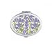 Flowers Painting lavender Oval Mirror Portable Fold Hand Makeup Double Side Glasses