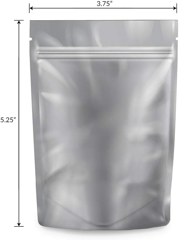 Loud Lock Mylar Bags 1000 Count 5.25" X 3.75" White/Clear - Flex Packaging - Mylar Bags For Food Storage - Resealable Bags