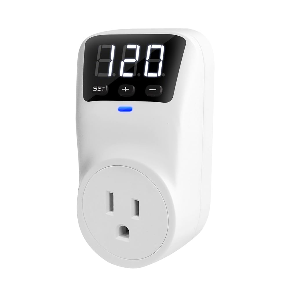 Appliance Surge Protector Voltage Stabilizer Fireproof UL94V-1 Wall Mount Surge Protectors Outlet for Refrigerator, TV & Heavy, Real-Time Monitoring & Custom Voltage 80V-140V (Standard)