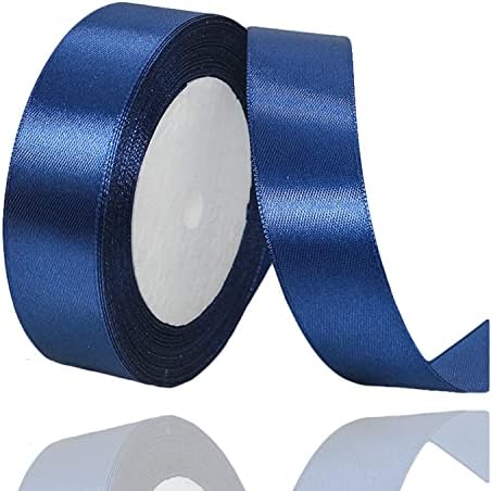Gold Satin Ribbon 25mm x 23 Meters, Solid Color Fabric Present Ribbon for Crafting, Gift Wrapping, Bows Making, Floral Arrangement, DIY Sewing Projects, Bridal Bouquet and Festival Decoration