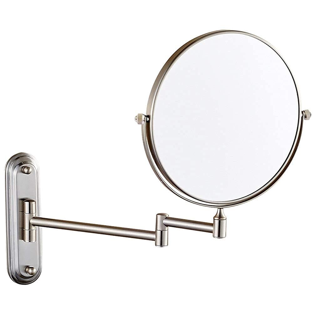 Miroir grossissant de salle de bain mural pivotant en laiton pour vanité et rasage