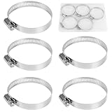 FINGOOO ホースバンド 46-70mm・5個 304ステンレス ホースクランプ バイクパーツ マフラーバンド 調整可能 強力固定 汎用 配管用 収納ボックス付き ネジ式 (46-70mm 5個入り)