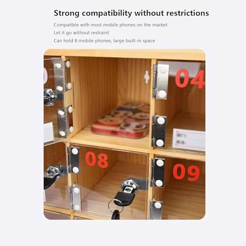 Mueble para guardar teléfonos de madera maciza con llaves para evitar robos 6