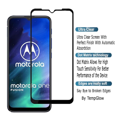Image of Screen Protector for Motorola Moto One Fusion (Black) (2024) (2023) Tempered Glass Edge-to-Edge 6D Screen Guard With Installation Kit