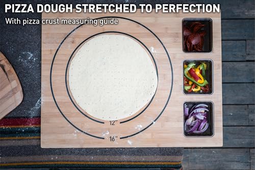 Image of Solo Stove Pi Cutting Board with Containers| Large Chopping Board w / 3 Shatter-resistant Containers w /Lids, Bamboo Cutting Board for Kitchen, Anti-Slip Rubber Feet, Board Size: 45,7 x 60 cm