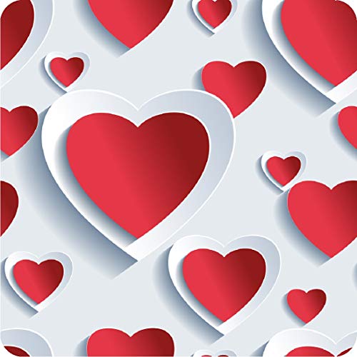 WallDaddy Wall Sticker Model(Red&WhiteHeart) Extra Large Size(40x300)cm for Walls/Door/Furniture/Glass/Any Plain Surface