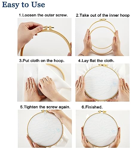 Image of Armindou Embroidery Kit for Beginner Adults, Stamped Cross Stitch Kits for Adult Beginners, Needlepoint Hand Embroidery Starter Kit with landscape Pattern, 3 Embroidery Hoop, 3 Set Embroidery Supplies