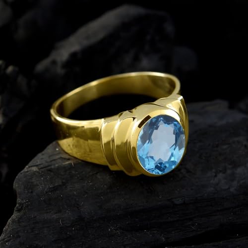 Image of 55Carat Choose Your Color Natural Birthstones 18 K Gold Plated Ring Bold Statement Jewellery Sizes 4-13