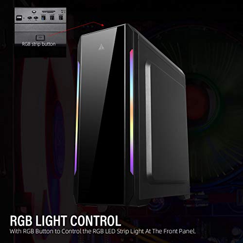 GOLDEN FIELD - N23 ATX/Micro ATX/ITX Mid-Tower Case PC Gaming RGB, Pannello Acrilico, Nero