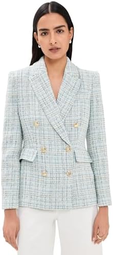 Generation Love Women's Arielle Tweed Blazer, Aqua Melange, XS