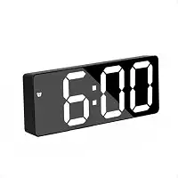Relógio Digital de Mesa com Alarme, Visor LED Grande 16cm, Ajuste de Brilho, Temperatura, Data e Formato 12/24h – Moderno-Silencioso e Minimalista (Branco)