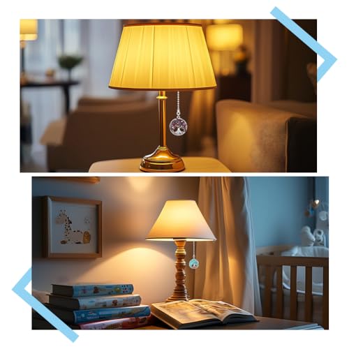 Image of DICOSMETIC 7Pcs Ceiling Fan Pull Chain Extension Gemstone Charm Light Pull Chain 14.2 Inch Adjustable Decorative Extension Connector Tree of Life Hanging Ornament for Fan Wall Lighting Lamp Home Decor