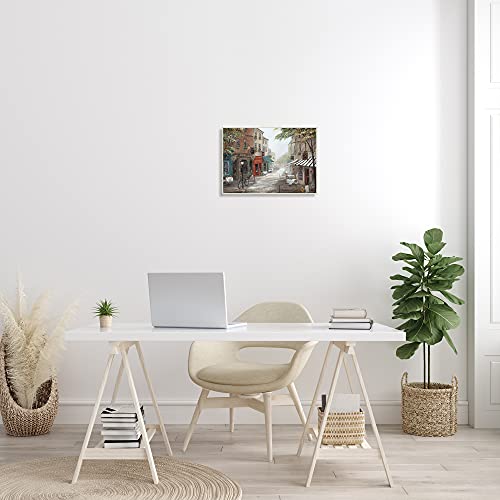 Image of 'Classic European Urban Street Vintage Bistro'| Wall Plaque Art | Stupell Industries | 19 x 13 Inches, Easy to Hang and Sturdy, Made in USA, by Ruane Manning