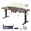 Coffee Oak Look Table Top + Black Table Frame