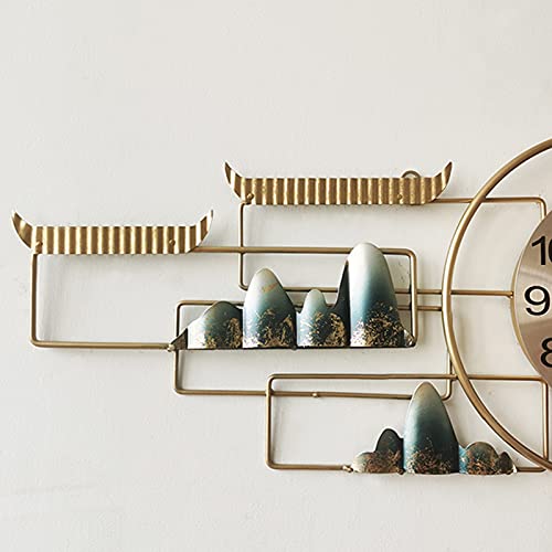 Horloge Murale Décorative 3D Métal Silencieuse 92x42cm Grand Format pour Maison - 6