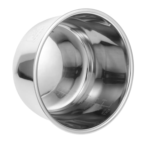 VINTORKY 304 Stainless Steel Rice Cooker Inner Pot 3L Thickened Composite Bottom Replacement Liner Compatible with Electric Pressure Cookers and