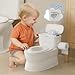 CheerTry 2-in-1 Toddler Potty Training Toilet - with Detachable Training Seat, Realistic Flushing Sound for Boys & Girls Ages 1-3 with Wipes Storage, Toilet Paper Holder