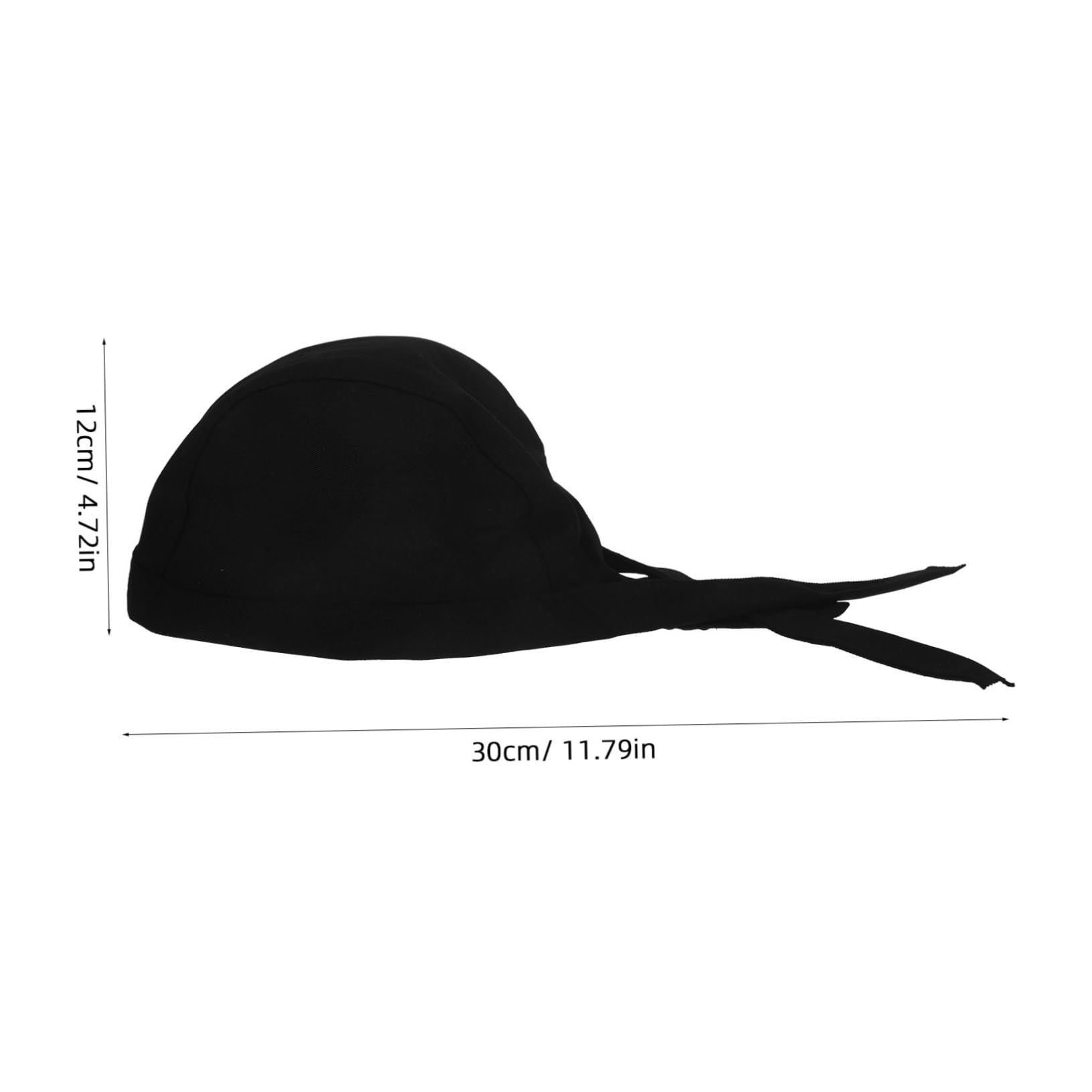 Gorro de Chef Lazos Negro de Tela de Algodón, 6 Piezas | Barbacoa y Restaurante, Estilo Simple y Clásico, Diseño Creativo, Uso para Chef de Cocina