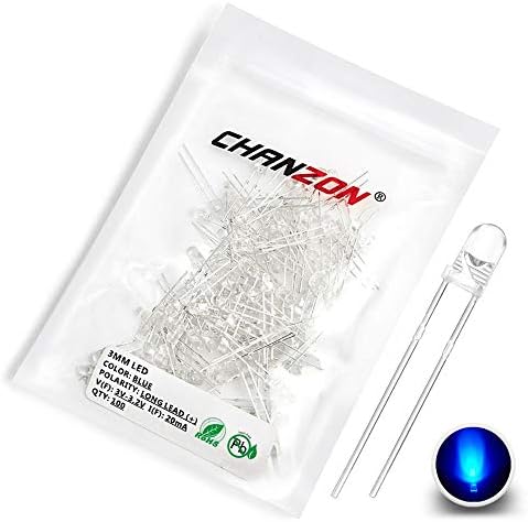 CHANZON 100 pcs 3mm RGB Multicolor Slow Flashing (Multi Color Changing) Dynamics LED Diode Lights (Blinking Round DC) Bright Lighting Bulb Lamps Electronics Components Filcker Light Emitting Diodes