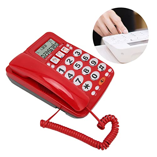 Teléfono con cable para personas mayores, identificación de llamadas miniatura 4