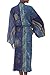 NOVICA Blue Women's Batik Printed Robe, Blue Baliku' (One Size Fits Most)