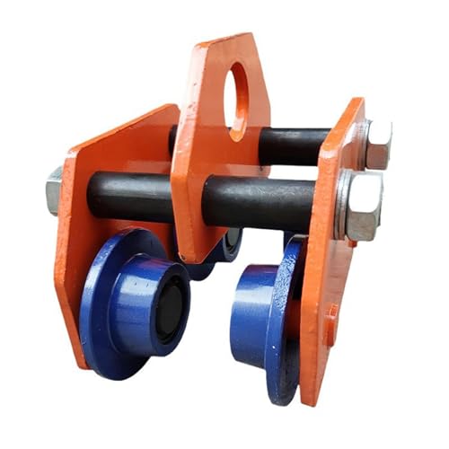 XYXHEII Carro De Viga De Empuje con Capacidad De 0.5/1/2/3/5 T, Carro Vigas Grúa con Ruedas, Carro Manual, Pesado Polipasto De Garaje Manual, para Vigas En I Rectas Y Curvas (1T)