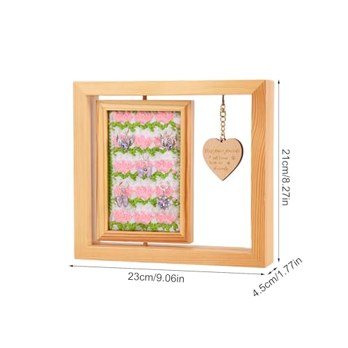 Cadre Photo DIY en Bois avec Crochet de Rangement Rotatif 360 - 6